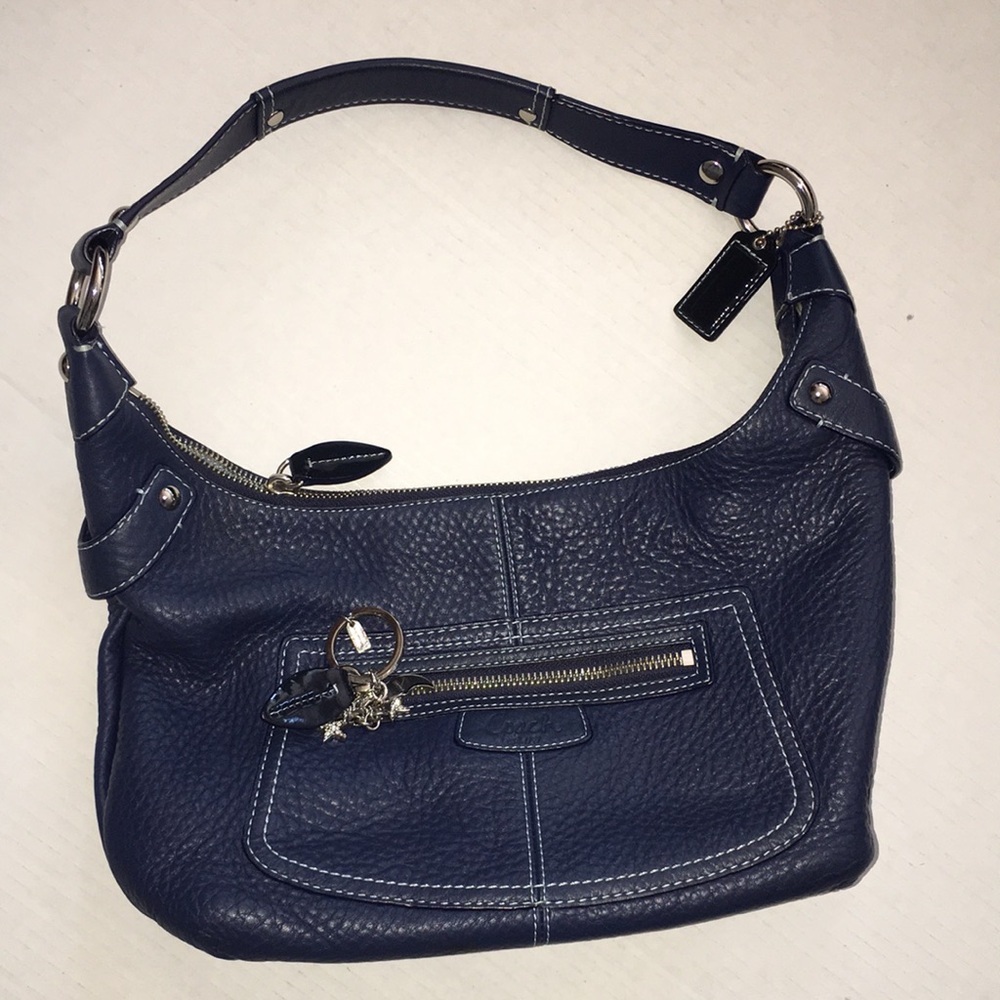 Coach purse small shoulder bag dark blue